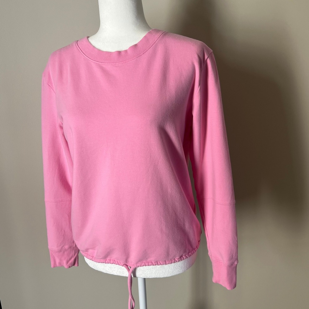 Daily Ritual Womens Pink Long Sleeve Drawstring Sweatshirt Size Medium